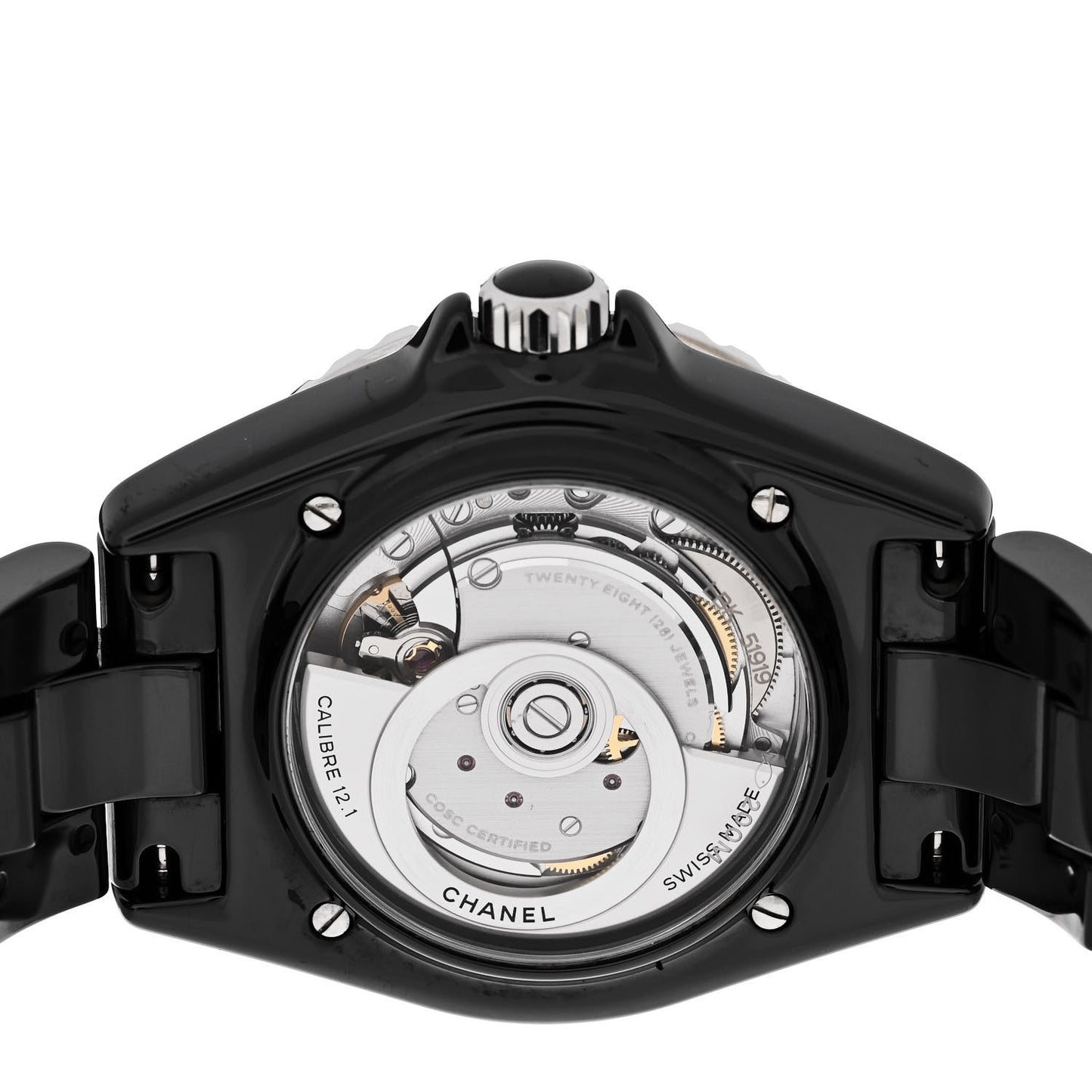 Stainless Steel Ceramic Diamond 38mm J12 Automatic Watch Black
