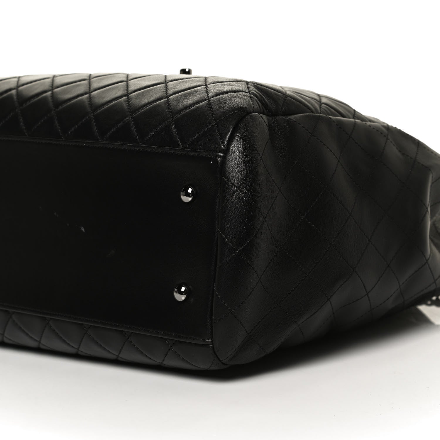 Chanel Lambskin Quilted Large Drawstring Bag Black 10 of 10