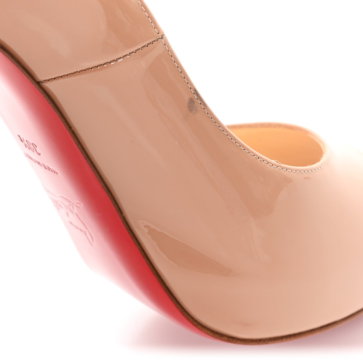 Patent New Very Prive 120 Pumps 38.5 Nude