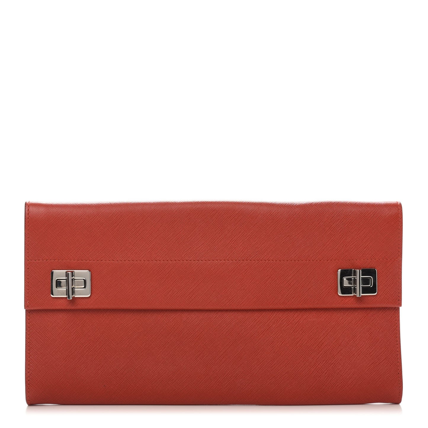 Saffiano Flap Clutch Lacca