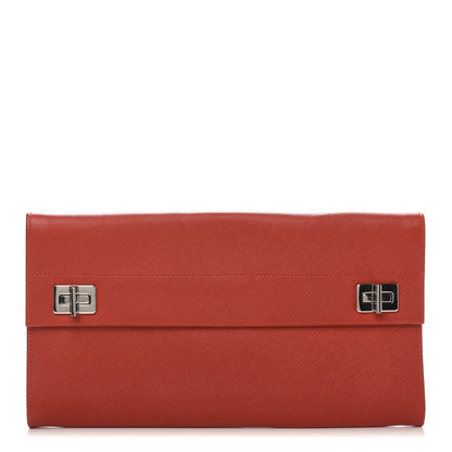 Prada Saffiano Flap Clutch Lacca 1 of 10