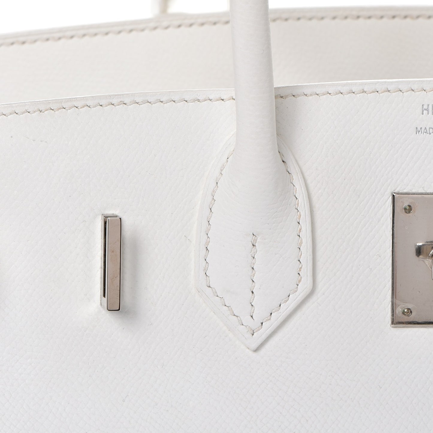 Epsom Birkin 30 White