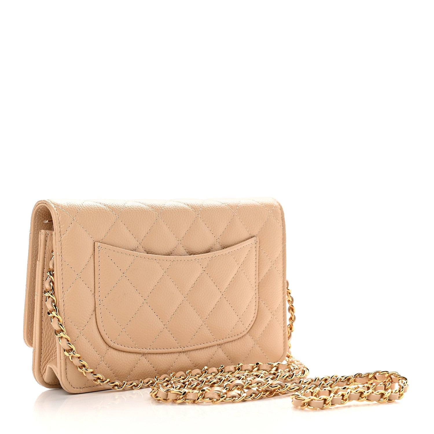 Chanel Caviar Quilted Wallet On Chain WOC Beige 3 of 10