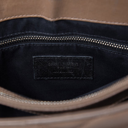 Saint Laurent Calfskin Y Quilted Medium Loulou Monogram Chain Satchel Light Brown 17 of 18