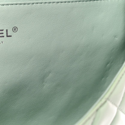 Chanel Patent Quilted Clutch With Chain Flap Light Green 12 of 14