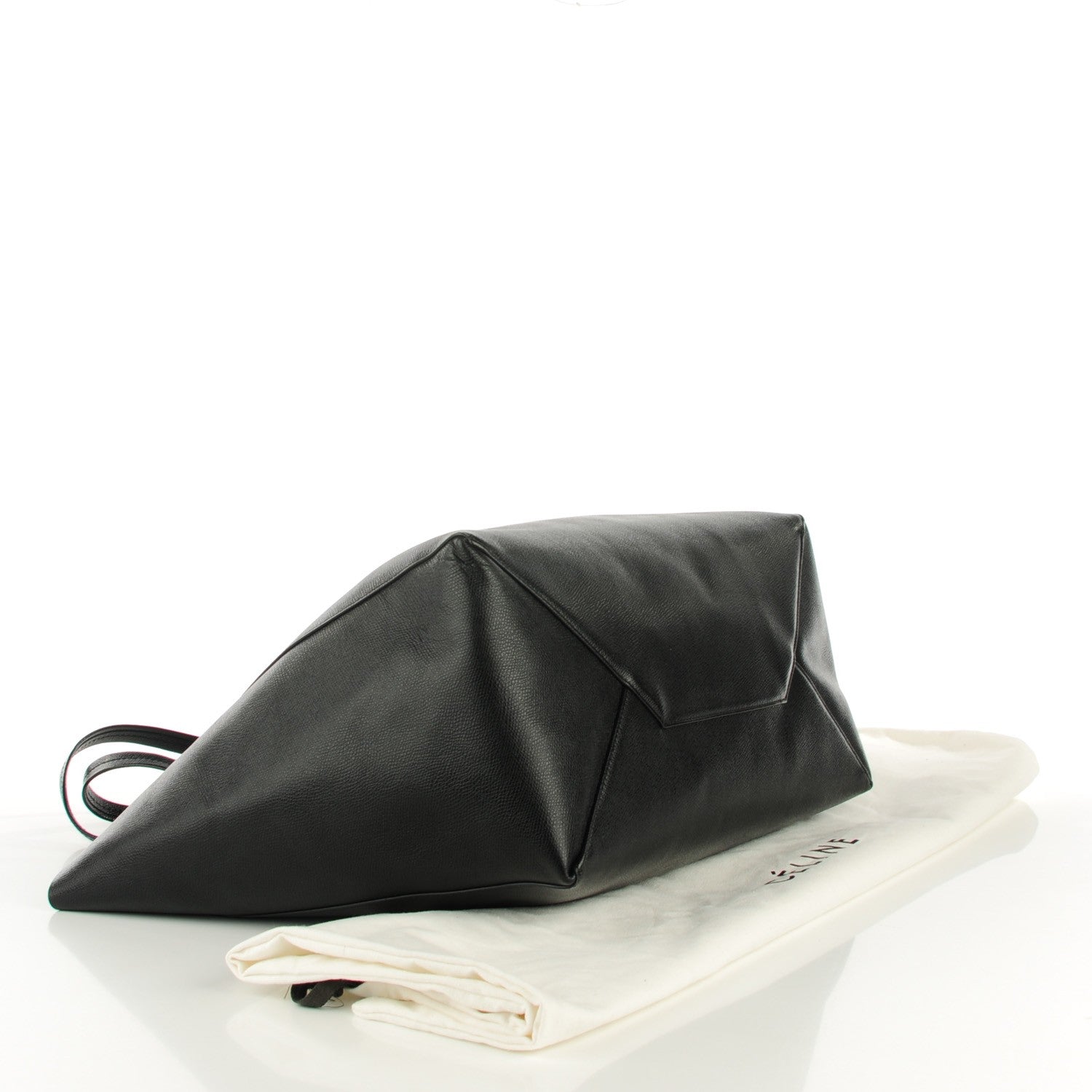 Celine Grained Calfskin Horizontal Cabas Black 4 of 12