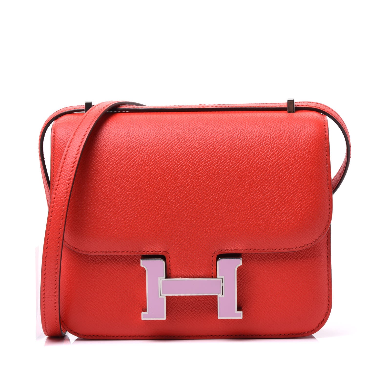 Hermes Epsom Enamel Constance 18 Rouge de Coeur Mauve Sylvestre 1 of 10