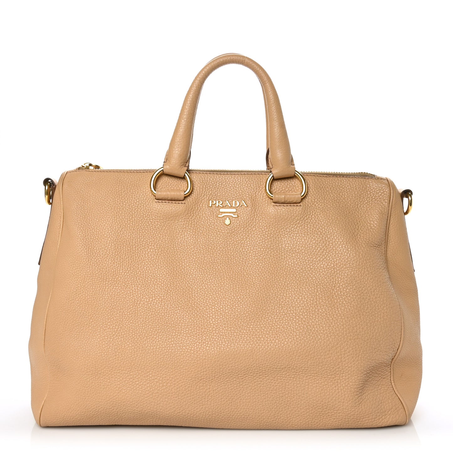 Vitello Daino Top Handle Zip Tote Sughero