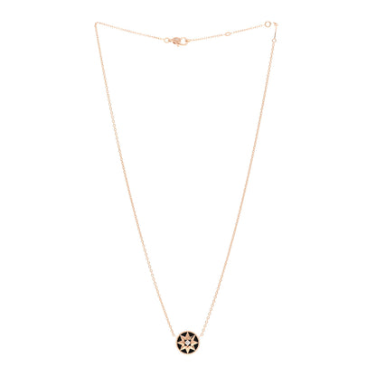Christian Dior 18K Rose Gold Diamond Black Onyx Rose Des Vents Necklace 3 of 6