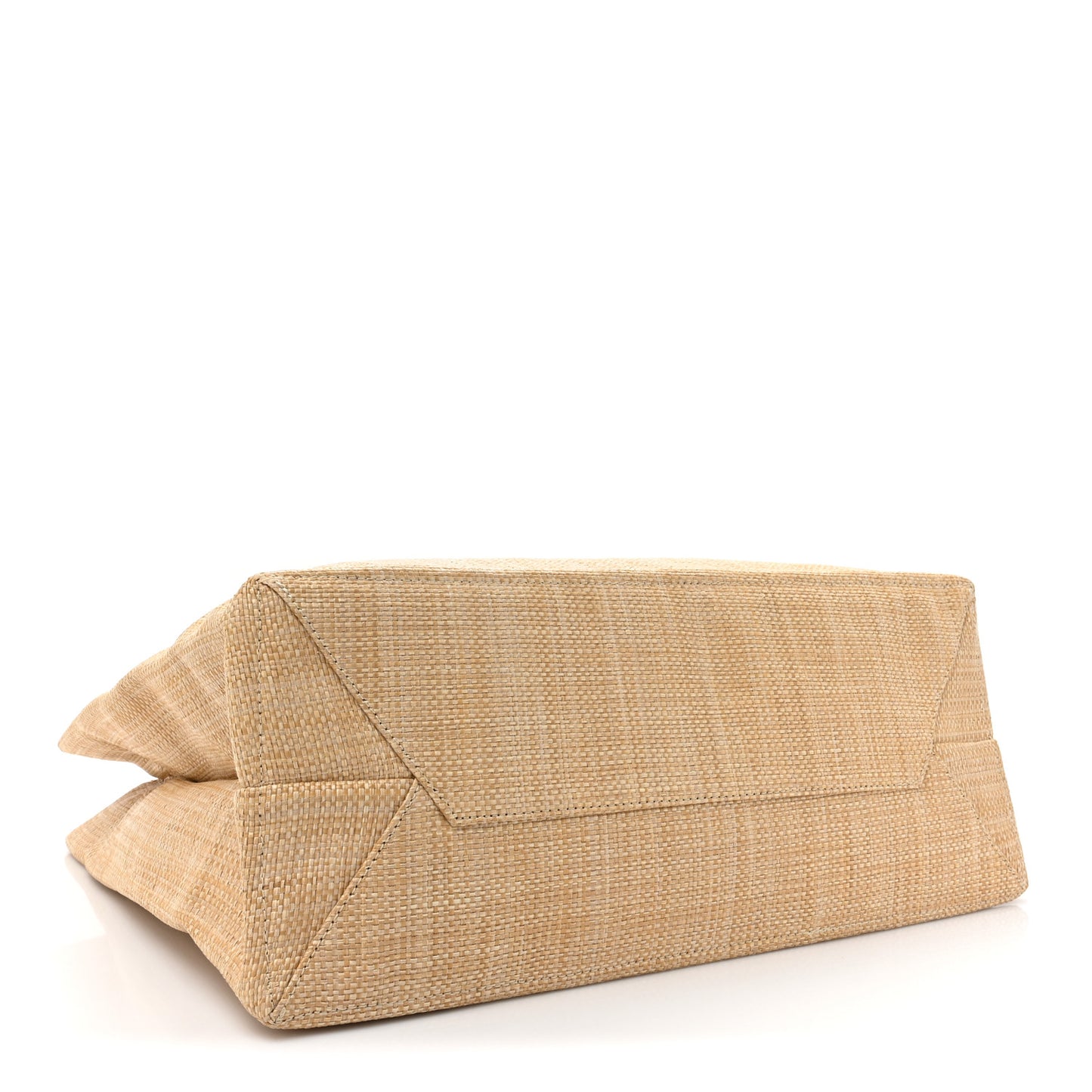 Raffia Logo Tote Naturale