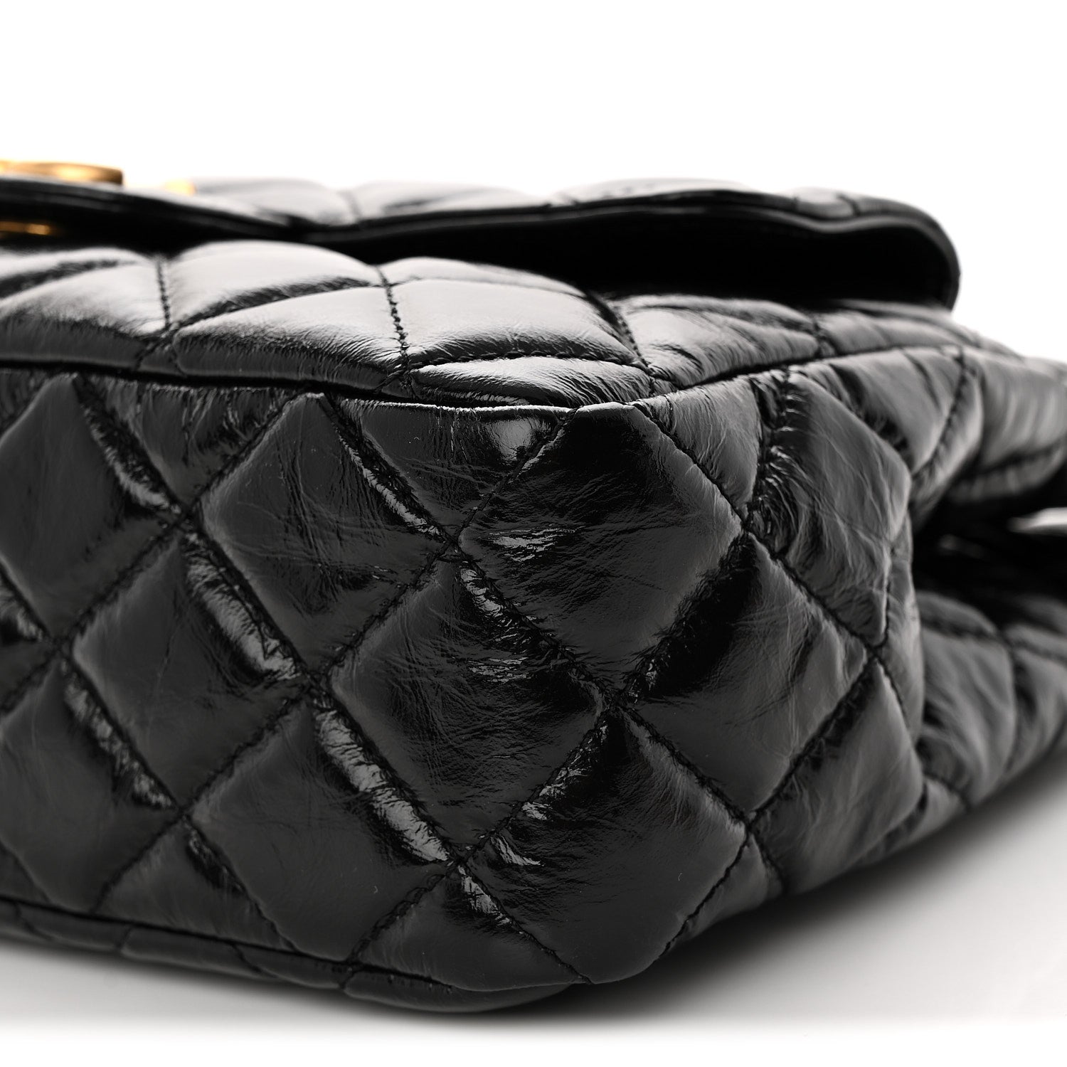 Chanel Shiny Crumpled Calfskin Quilted Wavy CC Hobo Black 10 of 10