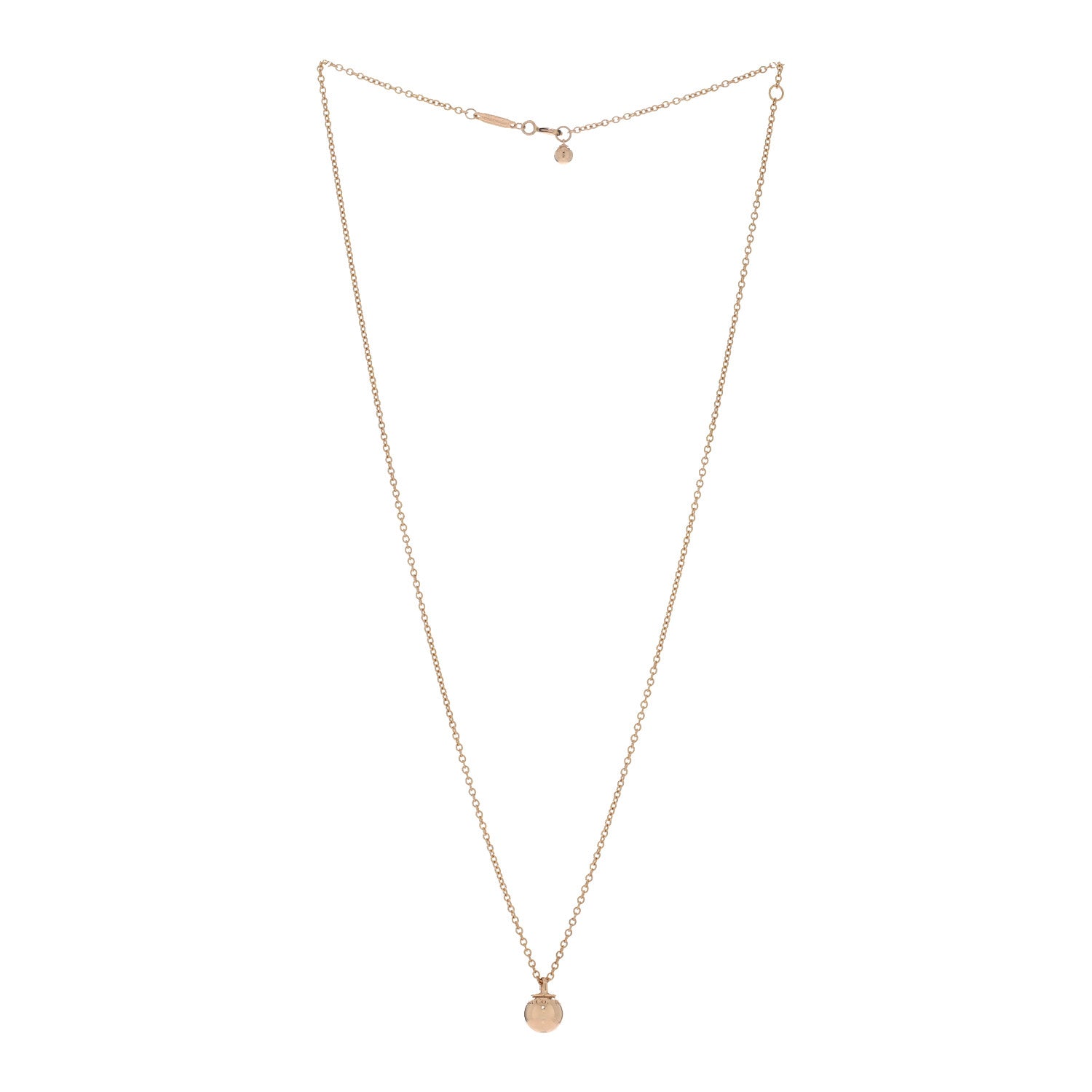 Tiffany 18K Rose Gold 8mm HardWear Ball Pendant Necklace 3 of 5