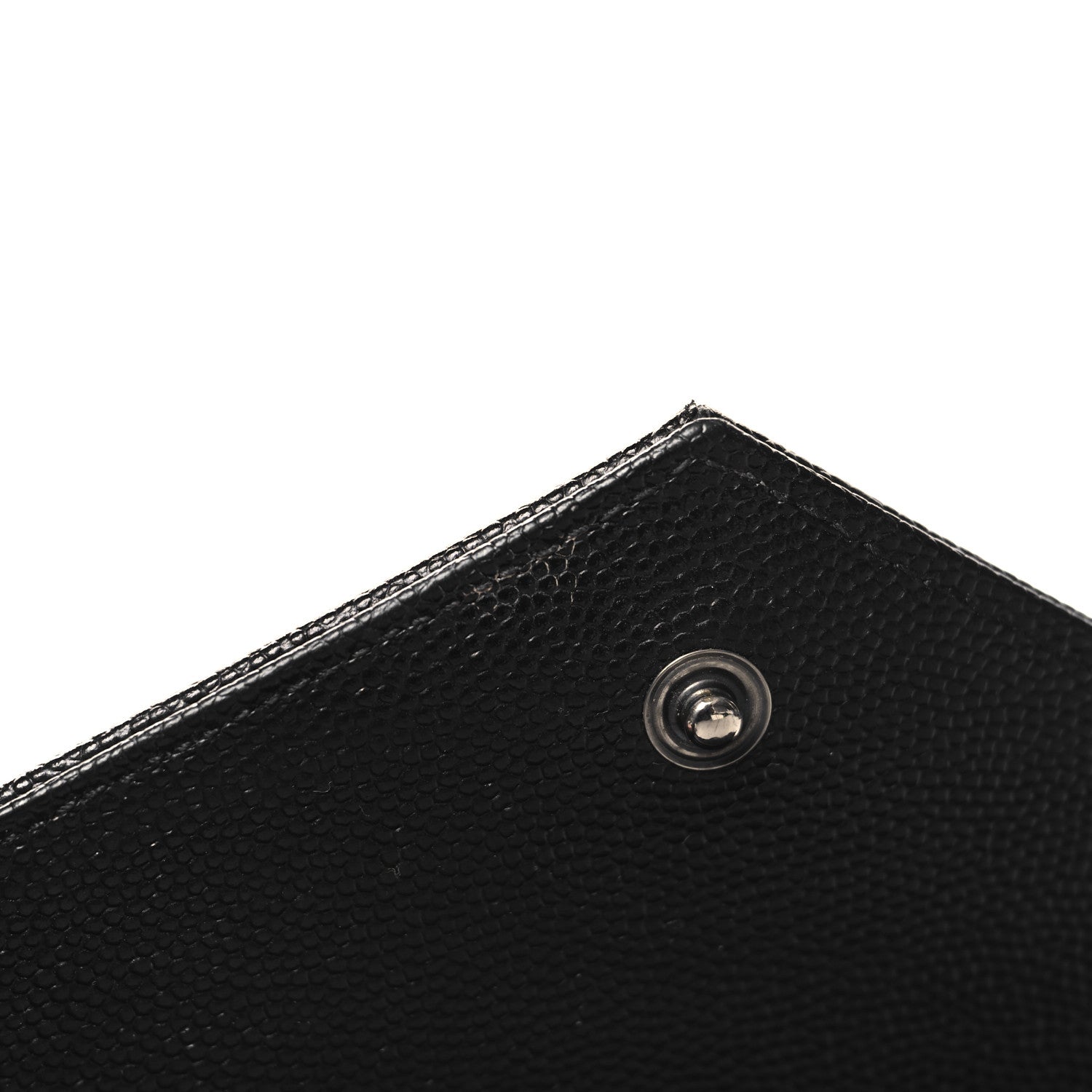 Saint Laurent Grain De Poudre Matelasse Chevron Monogram Monochrome Chain Wallet Black 12 of 13