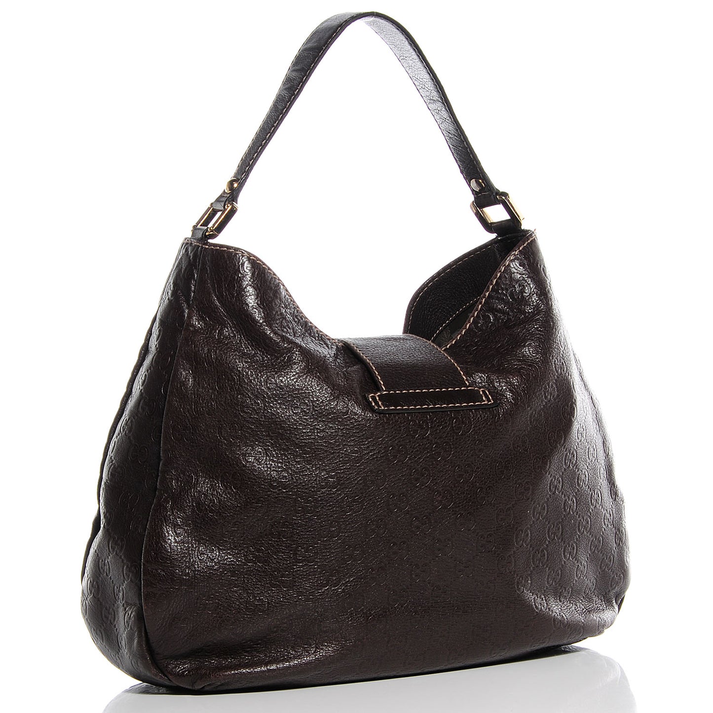 Guccissima Large New Ladies Web Hobo Dark Brown
