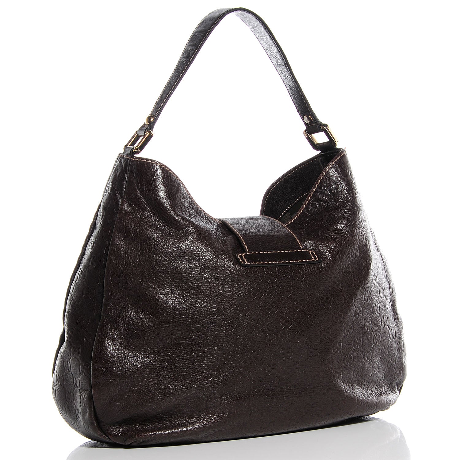 Gucci Guccissima Large New Ladies Web Hobo Dark Brown 3 of 7