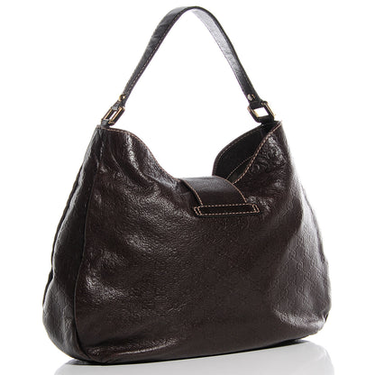 Gucci Guccissima Large New Ladies Web Hobo Dark Brown 3 of 7