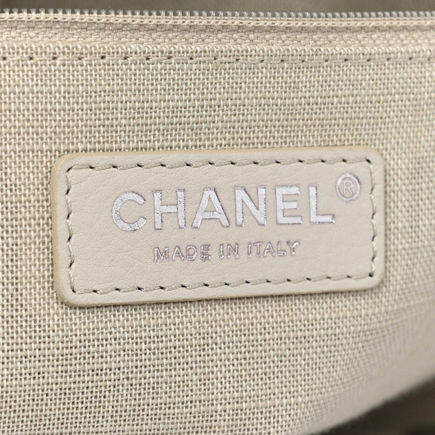 Metallic Calfskin Medium Deauville Tote Silver