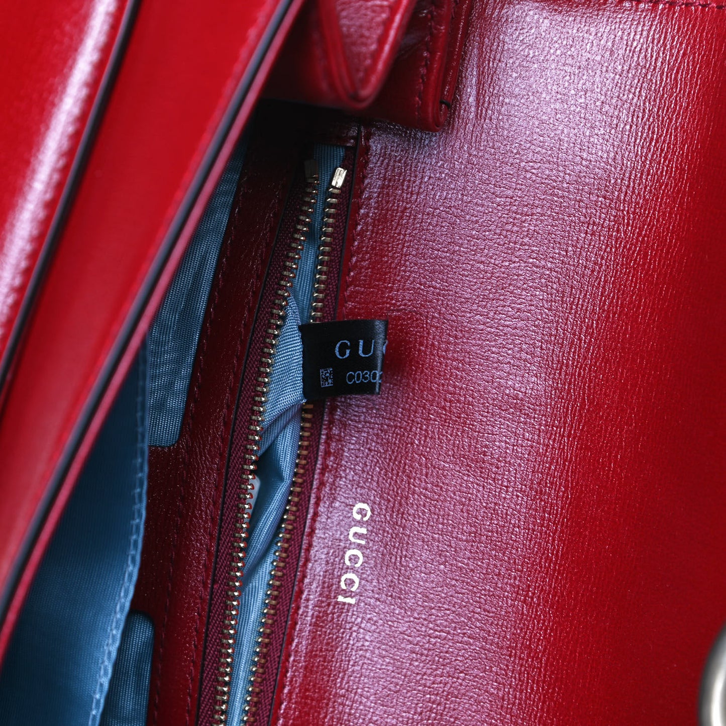 Textured Calfskin Small Torchon GG Ring Shoulder Bag New Cherry Red