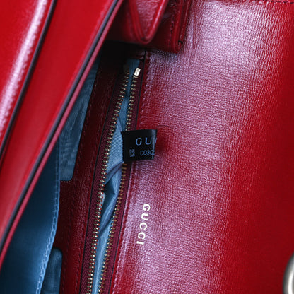 Gucci Textured Calfskin Small Torchon GG Ring Shoulder Bag New Cherry Red 14 of 14