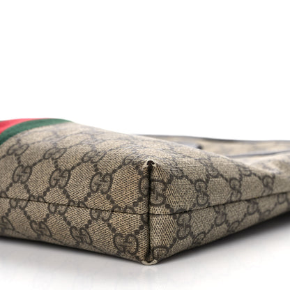 Gucci GG Monogram Web Flat Messenger Bag Dark Brown 11 of 14