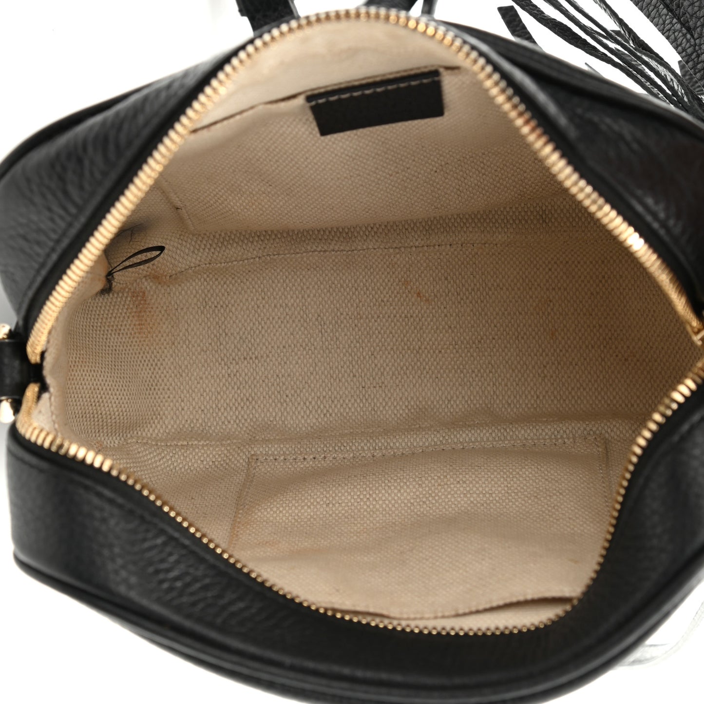 Pebbled Calfskin Small Soho Disco Bag Black