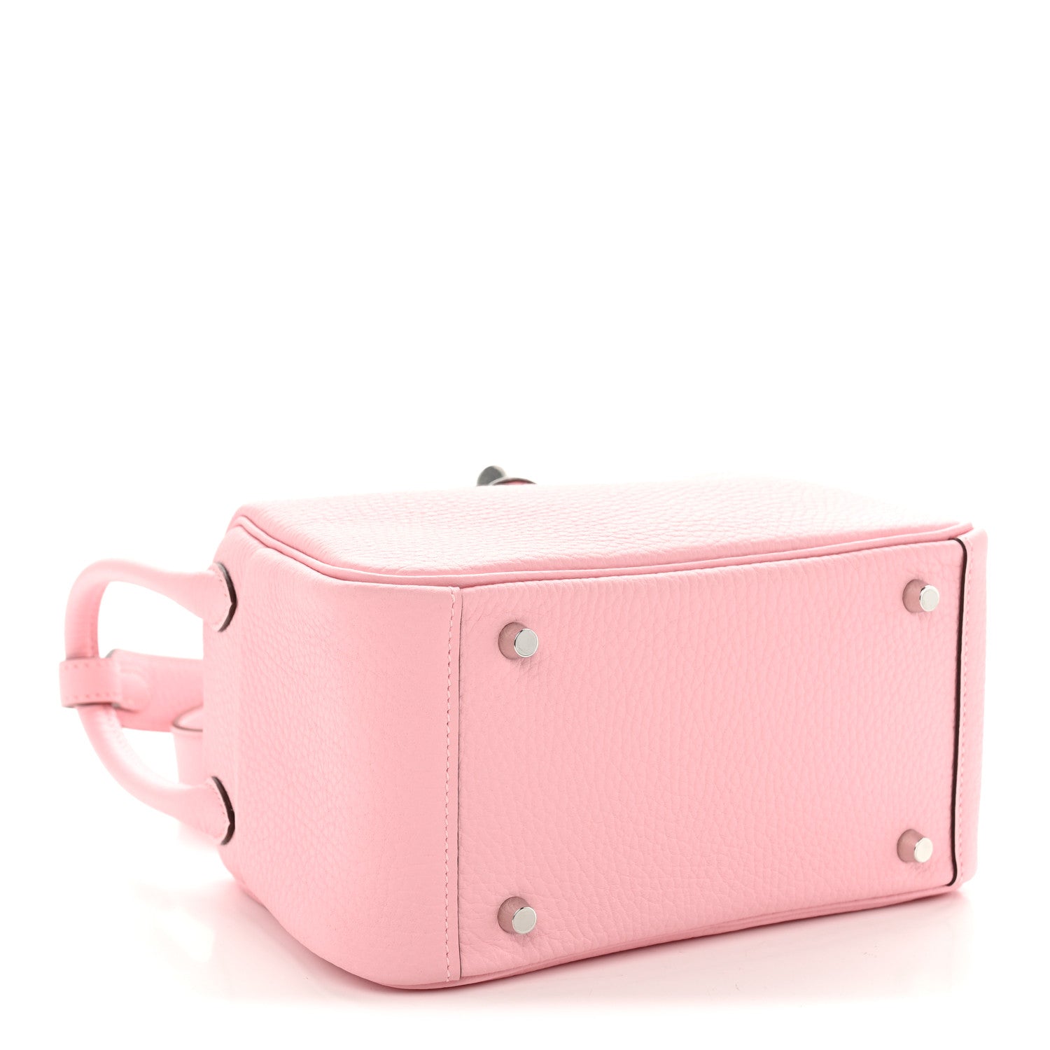 Hermes Taurillon Clemence Verso Mini Lindy 20 Rose Sakura Gris Perle 4 of 11