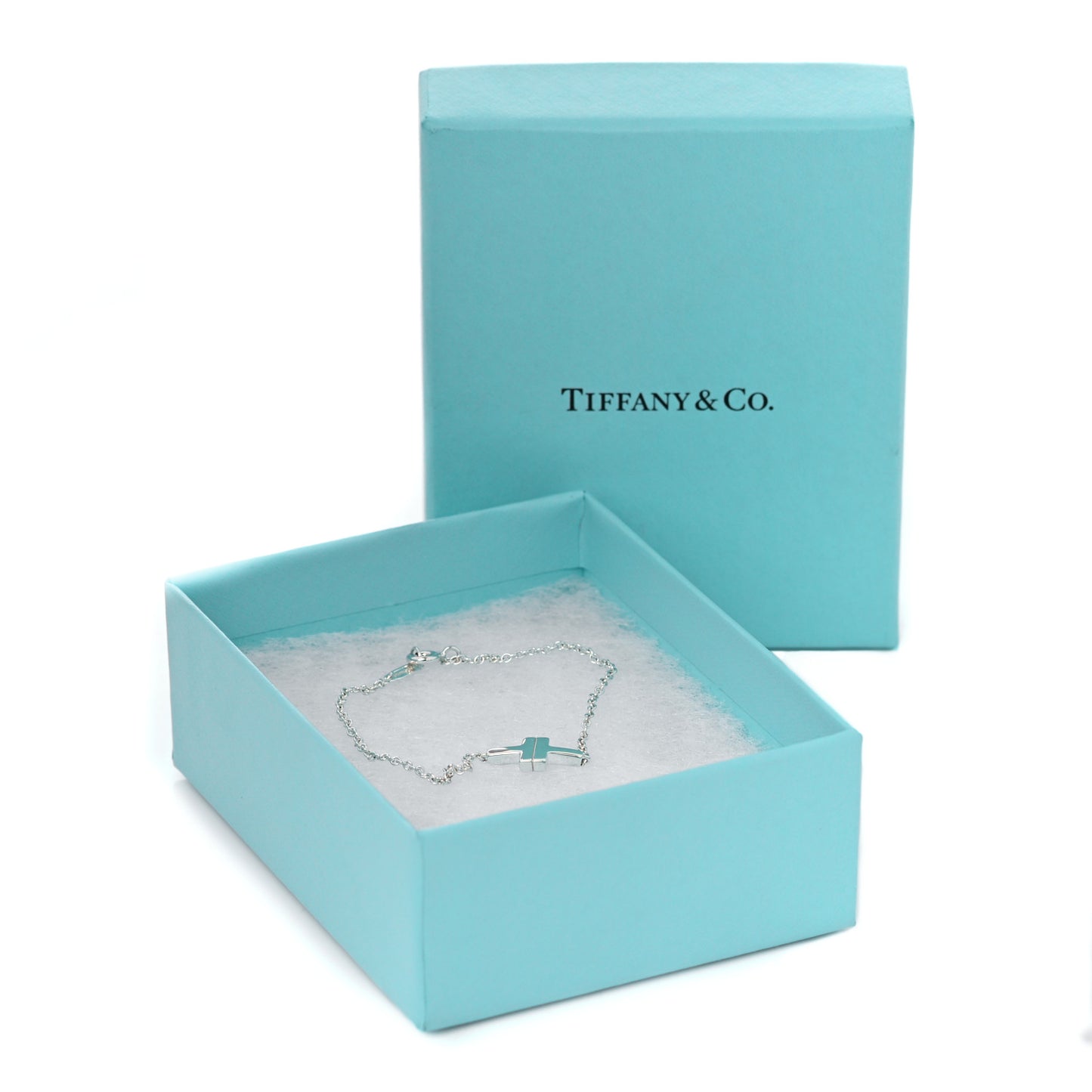 Sterling Silver T Two Single Chain Bracelet