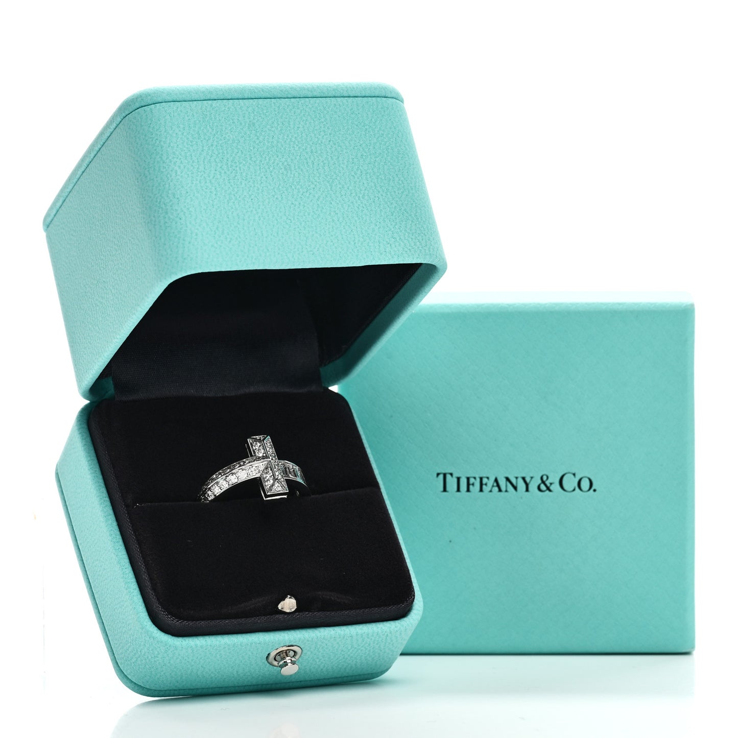 18K White Gold Diamond T T1 Baguette Ring 54 7