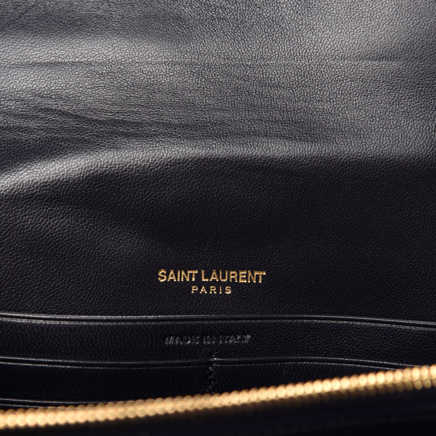 Saint Laurent Patent Calfskin Matelasse Monogram Vicky Chain Wallet Blue 8 of 9