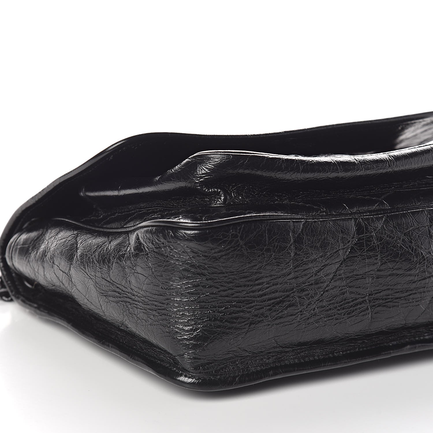 Saint Laurent Crinkled Calfskin Matelasse Monogram Medium Niki Chain Satchel Black 8 of 9