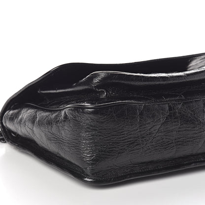 Saint Laurent Crinkled Calfskin Matelasse Monogram Medium Niki Chain Satchel Black 8 of 9