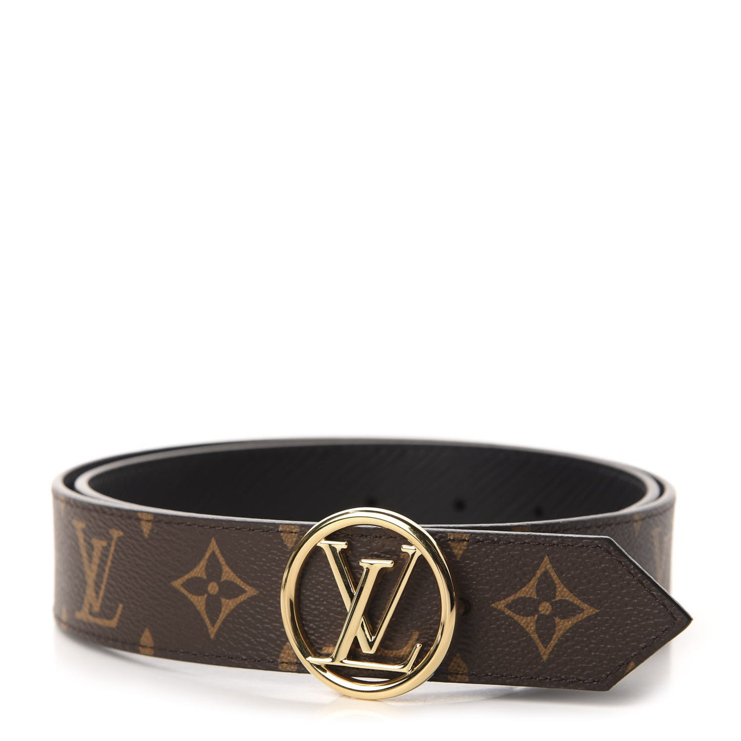 Monogram Epi 35mm LV Circle Reversible Belt 80 32 Black