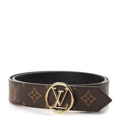 Louis Vuitton Monogram Epi 35mm LV Circle Reversible Belt 80 32 Black 1 of 5