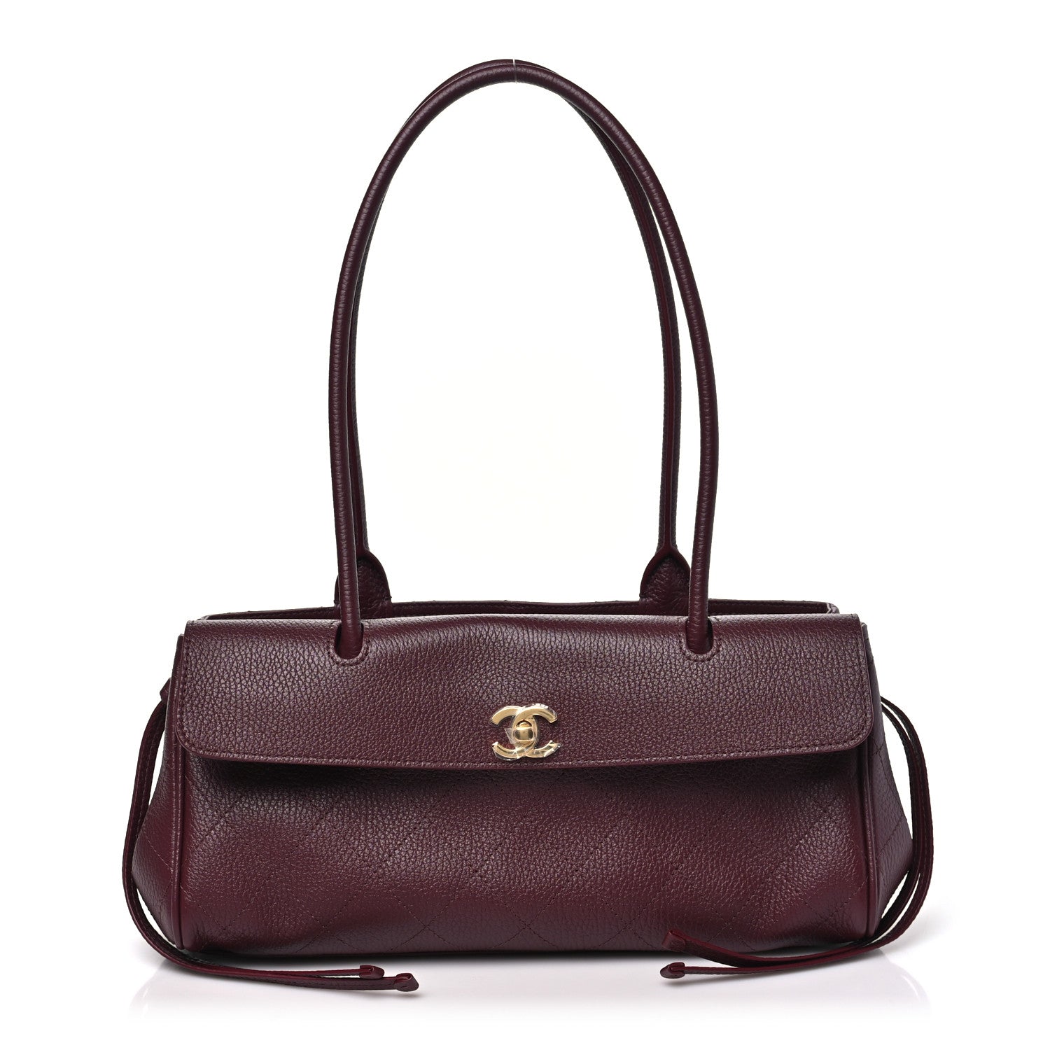 Chanel Grained Calfskin Stitched Urban Essentials Small Shopping Bag Burgundy 1 of 11