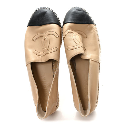 Chanel Lambskin CC Espadrilles 39 Beige Black 7 of 9