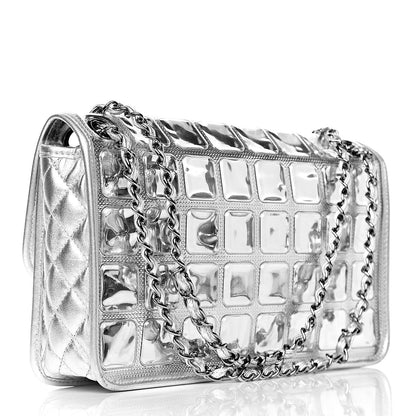 Chanel Vinyl Large Ice Cube Flap Silver 3 of 10