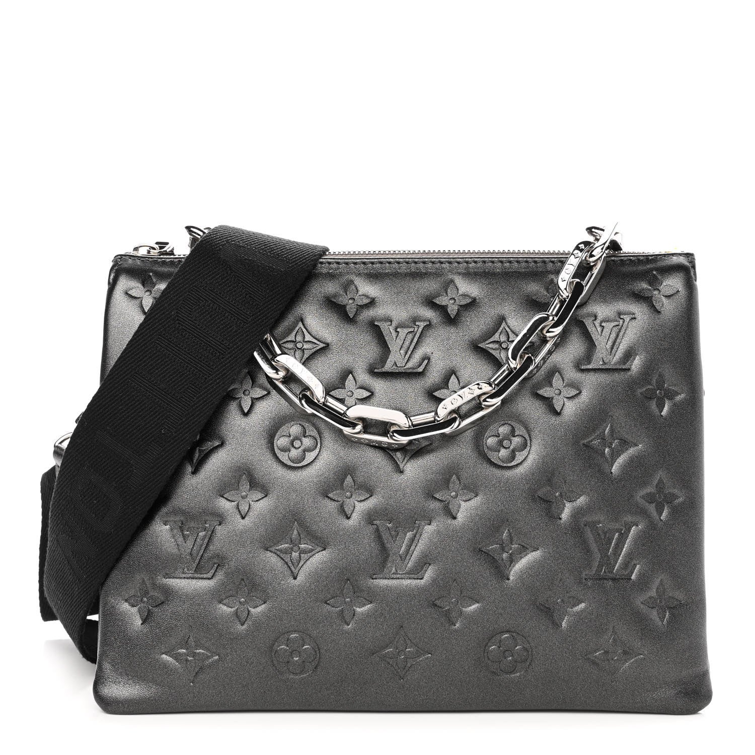Louis Vuitton Lambskin Embossed Monogram Coussin PM Anthracite 1 of 11