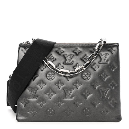 Louis Vuitton Lambskin Embossed Monogram Coussin PM Anthracite 1 of 11
