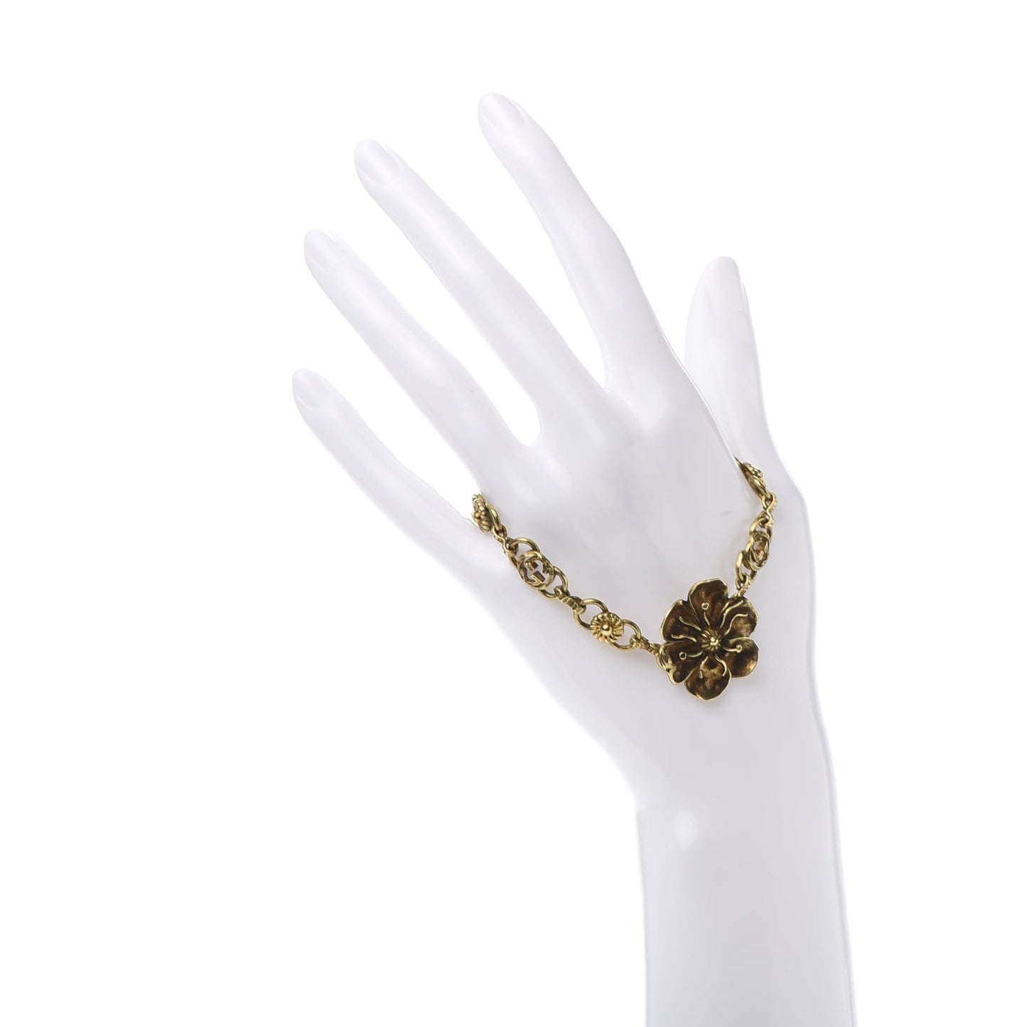 Metal Floral Detail Bracelet Aged Gold