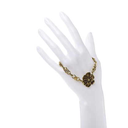 Gucci Metal Floral Detail Bracelet Aged Gold 2 of 5