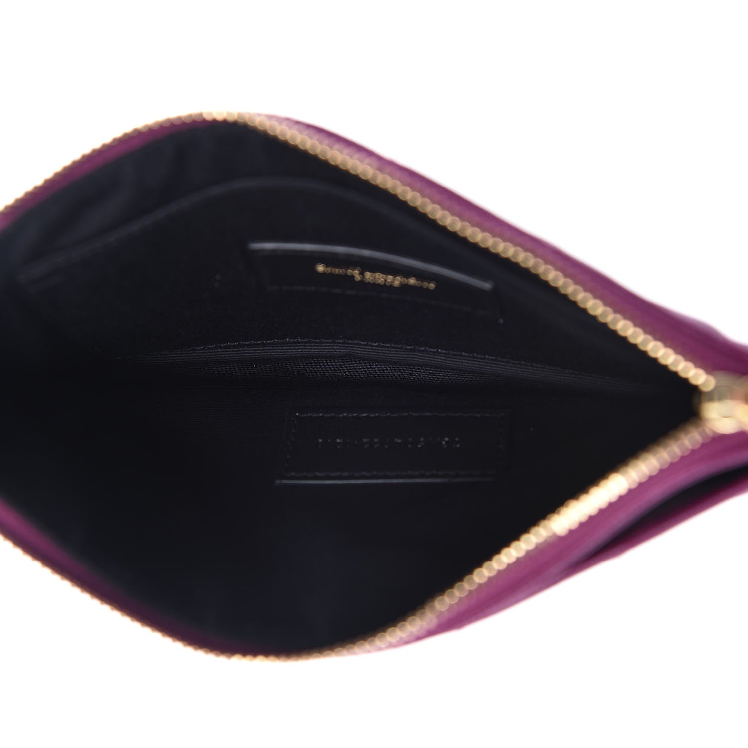 Saint Laurent Grain De Poudre Chevron Monogram Bill Pouch Dark Grape 5 of 8