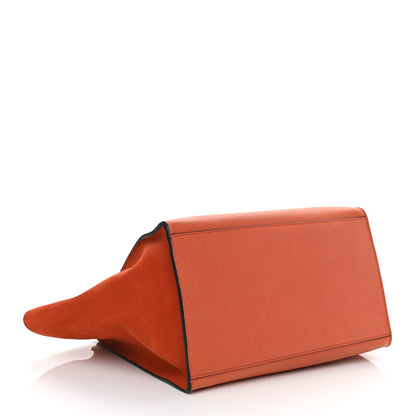 Celine Calfskin Suede Medium Trapeze Orange 4 of 10