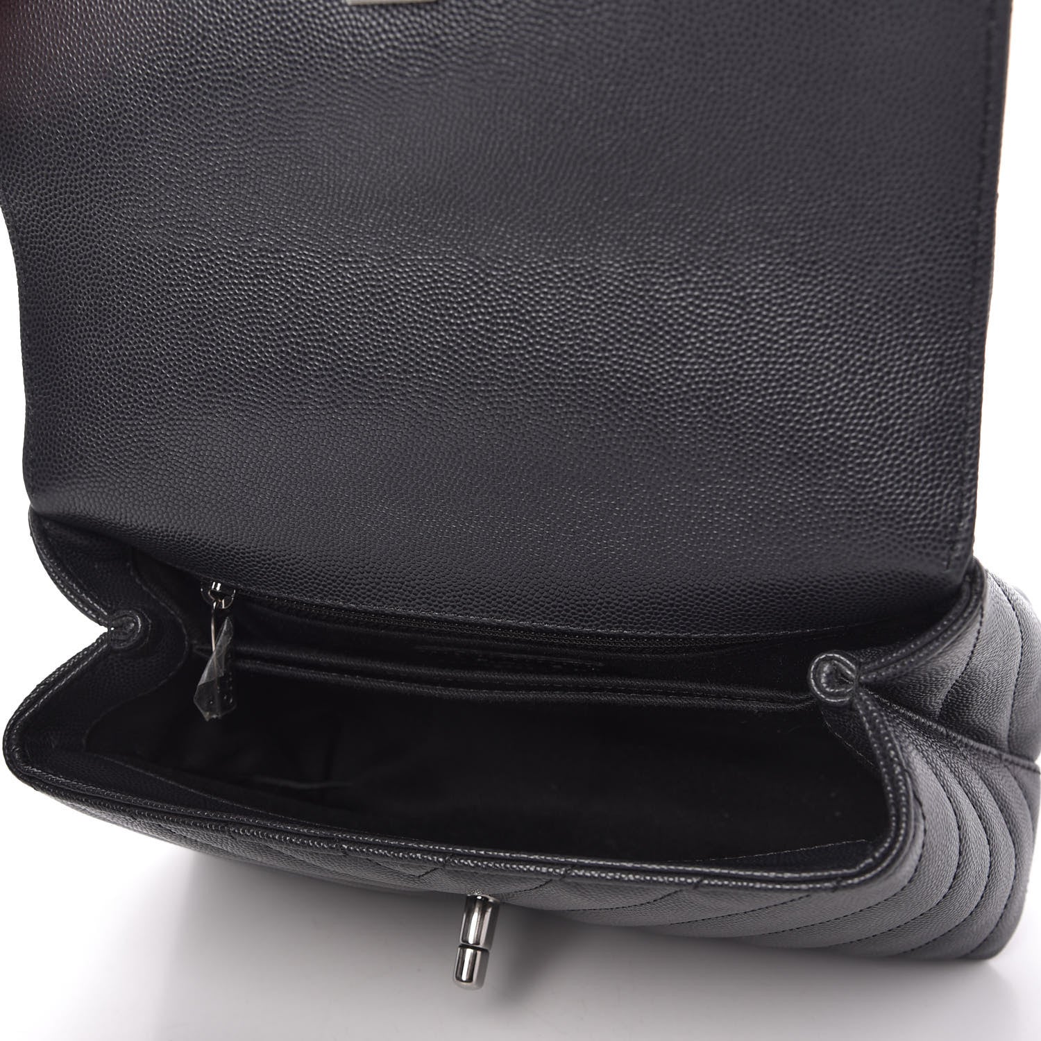 Chanel Caviar Chevron Quilted Mini Coco Handle Flap Dark Grey 5 of 11