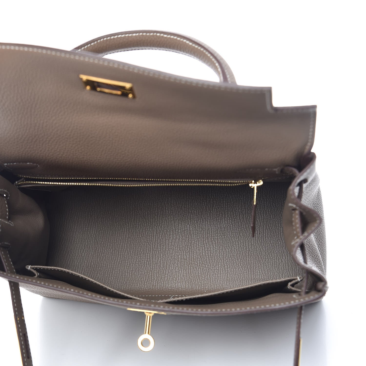 Hermes Togo Kelly Retourne 28 Etoupe 7 of 41
