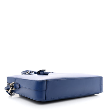 Burberry Textured Calfskin Barrow Briefcase Deep Blue 4 of 16