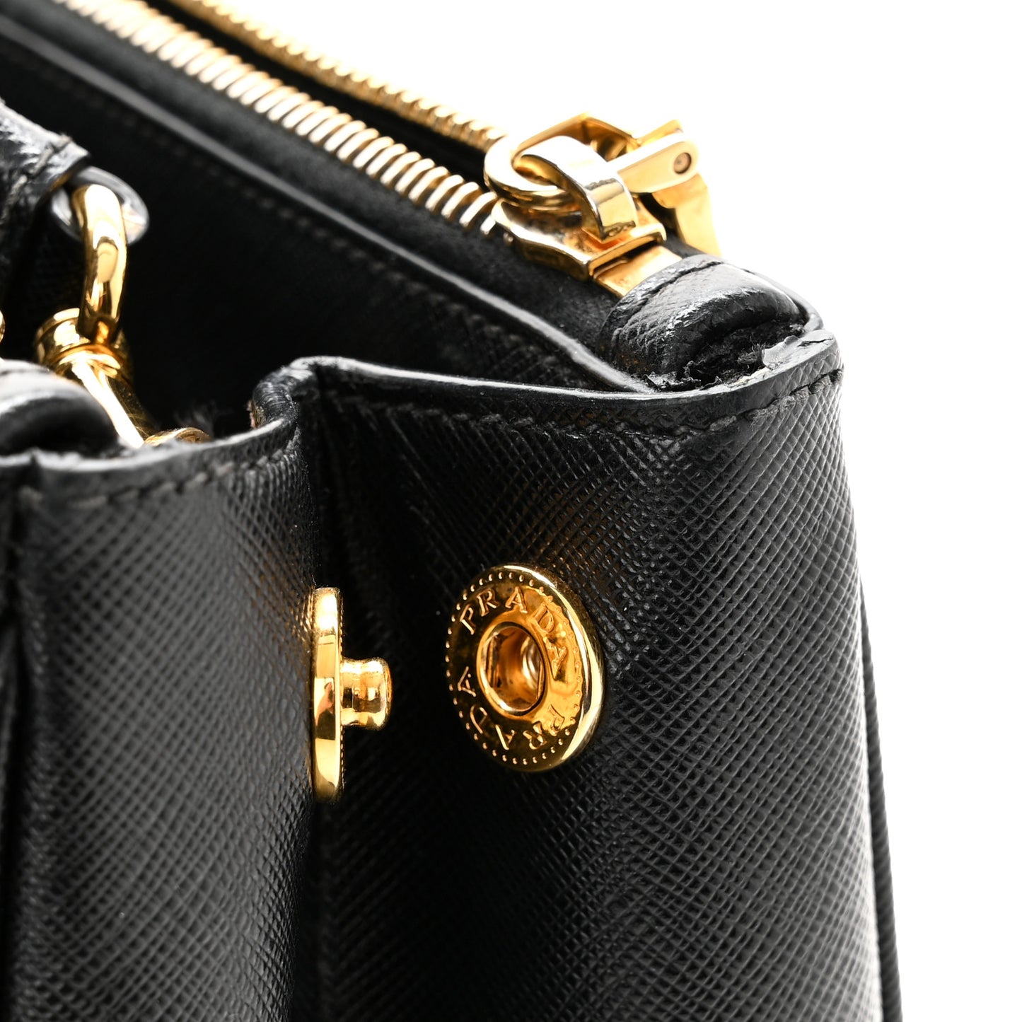 Saffiano Small Galleria Double Zip Tote Black
