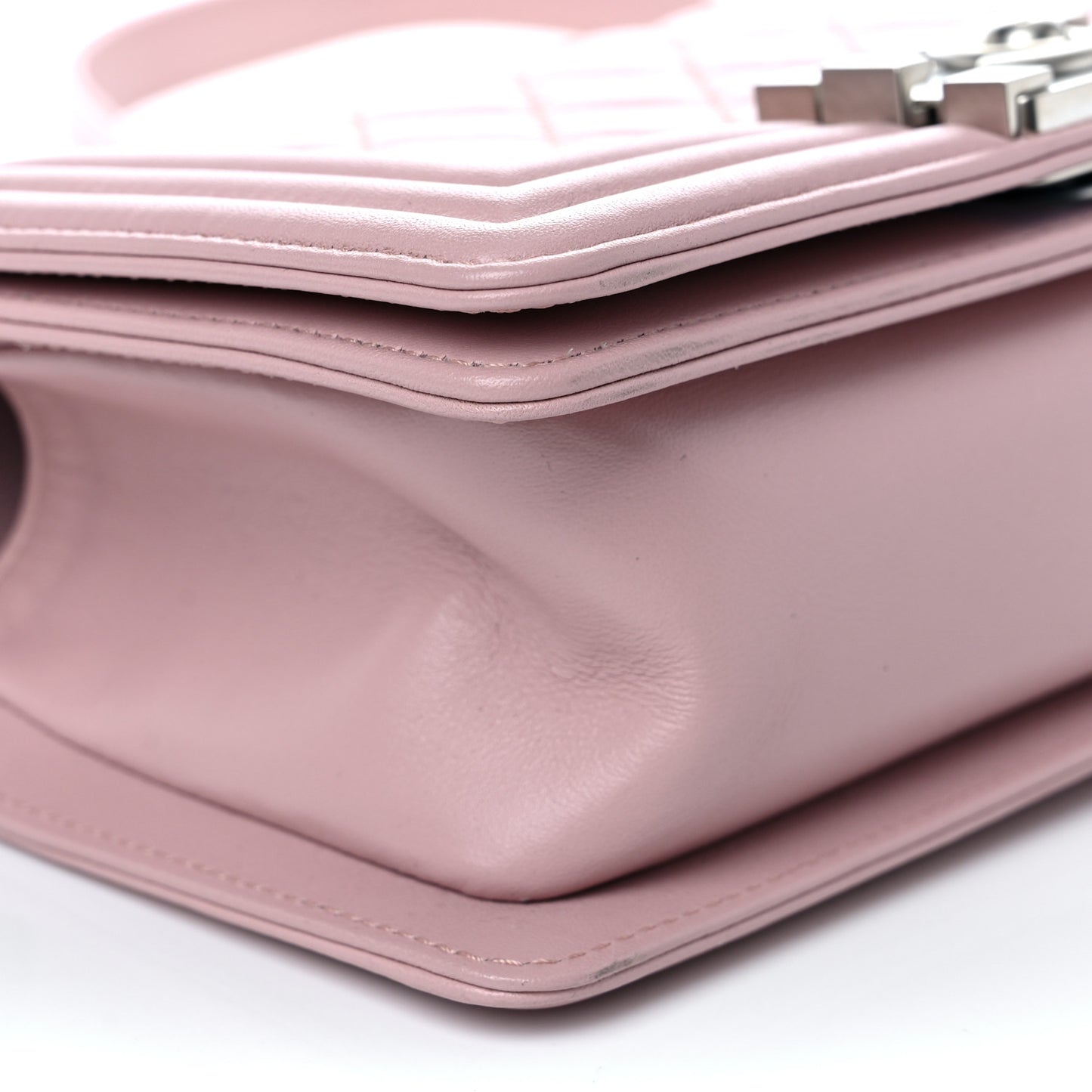 Calfskin Quilted Small Boy Flap Light Pink