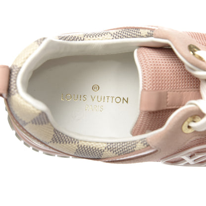 Louis Vuitton Suede Damier Azur Run Away Sneakers 36.5 Pink 6 of 9