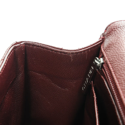 Chanel Caviar Quilted Jumbo Single Flap Dark Red 8 of 9