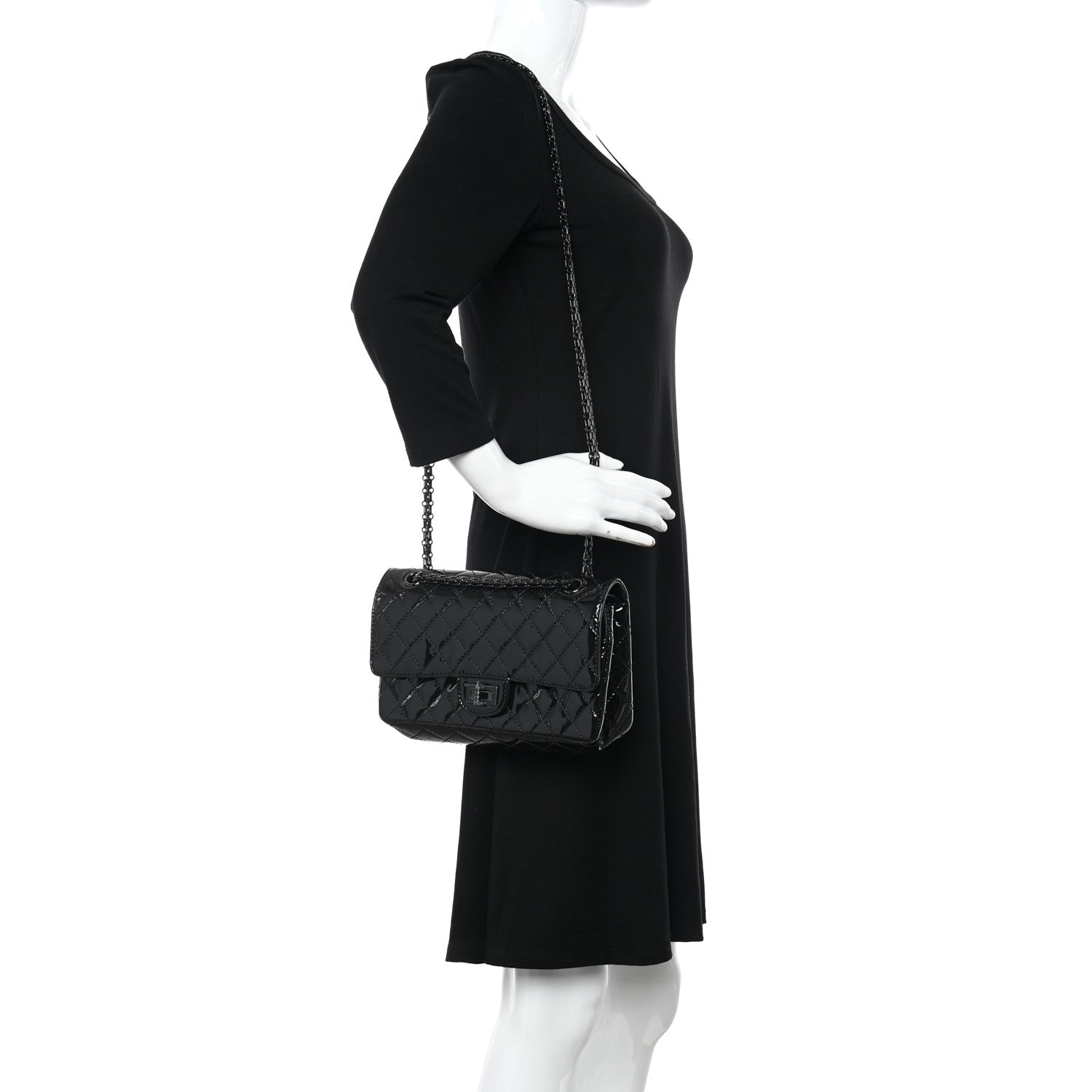 Chanel Patent Calfskin Quilted 2.55 Reissue 225 Flap So Black 2 of 10